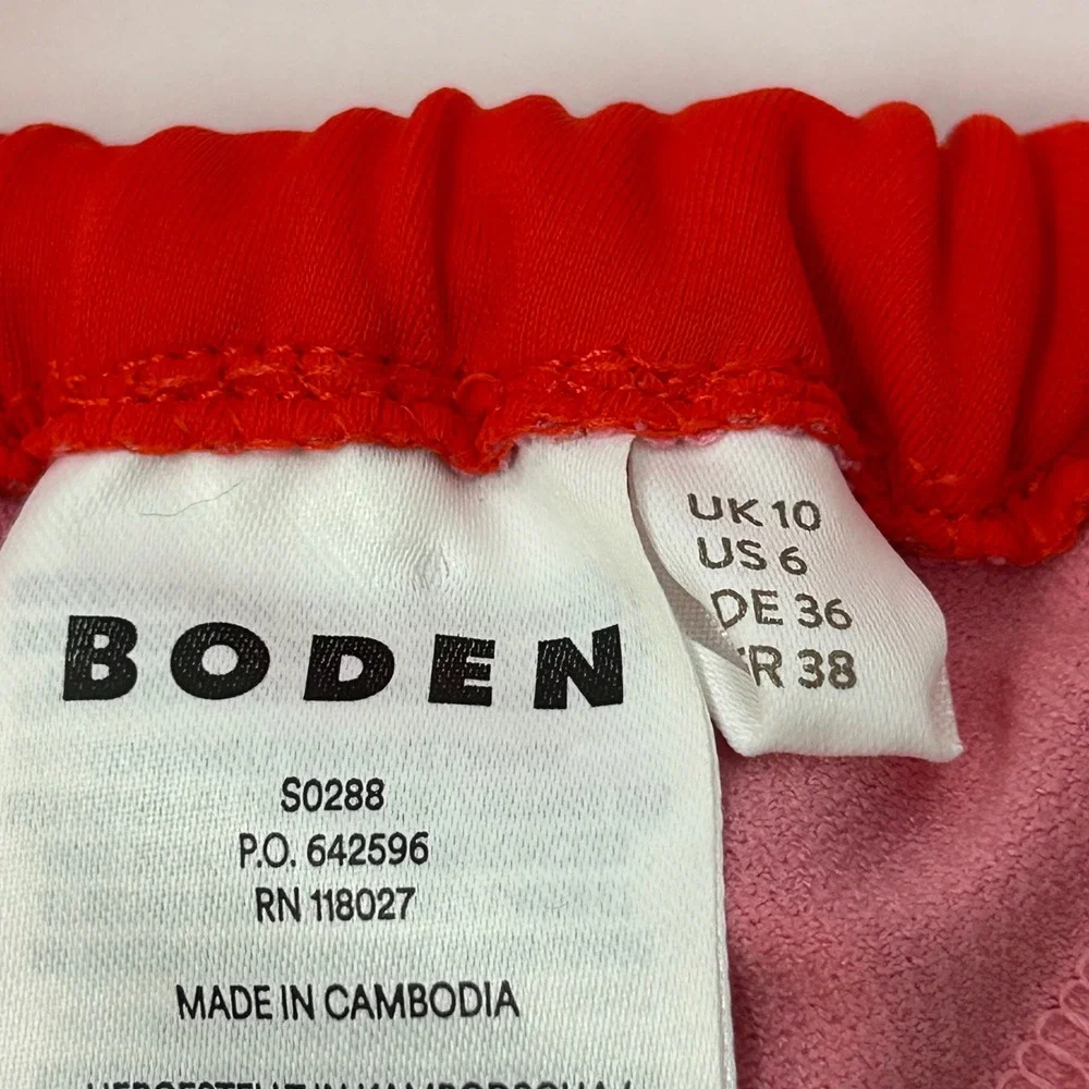 Boden Orangish Red Triangle Bikini‎ Top Gold Hardware Halter US 6 S028